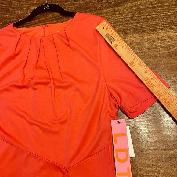 LDT Coral Short Sleeve Sheath Dress size 12 NWT - Picture 9 of 14
